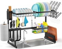 Over Sink Dish Drying Rack, 2 Tier Stainless Steel