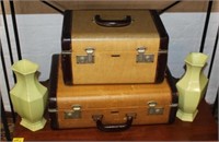 Vintage Suitcases, Vases, etc