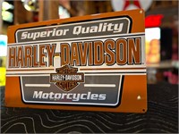 19 x 11” Metal Embossed Harley Davidson Sign