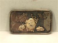 1 Ounce .999 Fine Silver Bar - Easter 1973