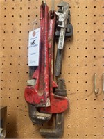 (2) Pipe Wrenches and (2) Small Pipe Wrenches,