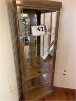 Corner Hutch with Glass Shelves and Doors