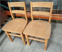 (2) OAK CHAIRS