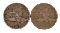1857 & 1858 Flying Eagle Copper Cent *Set
