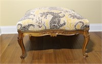French Louis Tibet Print Footstool