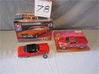 Model Chevrolet car and toy car