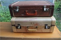 2 Vintage Travel Cases & Rag Doll