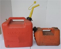 Two fuel containers. 5 gallons and 1 1/2 gallon
