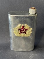 Vintage Soviet-era Russian stainless steel flask