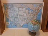 U.S. Wall Map & Replogle Globe