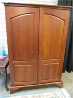 Cherry-Finish Wood Entertainment Armoire. Approx.