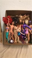 Group of Barbie dolls