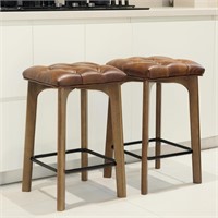 BarEasy Bar Stools Set of 2, 24in Backless Counter