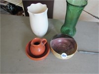 POTTERY ITEMS, 2 VASES