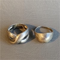 Sterling Silver Rings -(2) Vintage