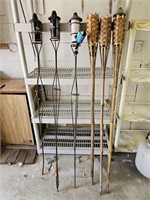 6 Wire and Wicker Tiki Torches
