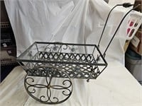Decorative Iron Jeweled Garden Cart