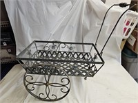Decorative Iron Jeweled Garden Cart