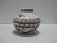 7.75" Signed Horse Hair Pottery See Info