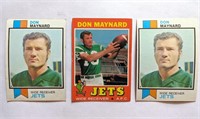 3 Don Maynard Topps Cards 1971 & 2 1973