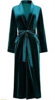 (Size:M) PRODESIGN Women's Long Velvet Robe Soft