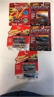 5 Johnny Lightning cars-Mint-1/64 scale-New in