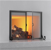 Fire Beauty Fireplace Screen with Hinged Doors,