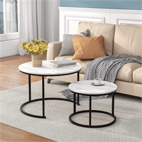 Round Nesting Coffee Table Set of 2