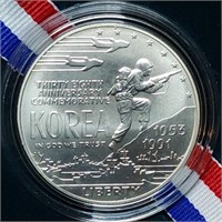 1991 Korean War Uncirculated Silver Dollar MIB