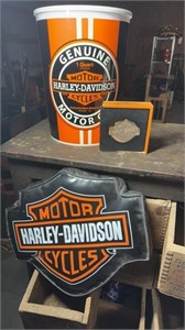 Harley Davidson (Trash Can, Coasters, Pillow)