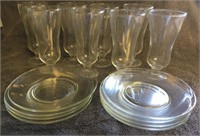 Set of 8 Sundae Glasses with Matching Plates