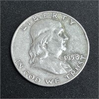 1958 Franklin Silver Half Dollar