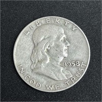 1958 Franklin Silver Half Dollar