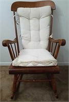 Vintage Medium Toned Wood Rocking Chair.