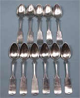 (11) Coin Silver Teaspoons, 6.7TO