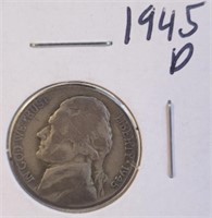 1945 D Jefferson Silver War Nickels