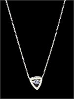 AMETHYST & MICRO PAVE CZ PENDANT/NECKLACE