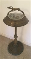 Brass Ashtray Stand with Glass Ashtray