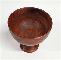 VINTAGE MCM FOOTED WOOD DISH, GOBBLET ?