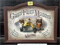 GOSSIP FENCE MEADOWS WALL HANGING SIGN