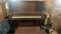 Antique Bell Upright Piano with Piano Bench