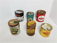 Lot Of 6 Vintage Round Tobacco Tins