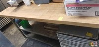 Butcher block top table with 4 post base and 2