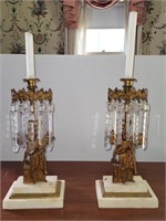 Pair of marble and brass Girandles