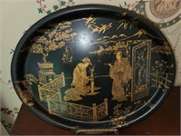 Asian hand painted tray