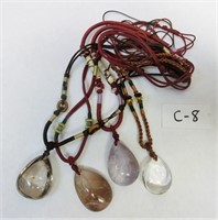 C-   4 stone teardrop necklaces