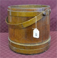 Antique Hand Made Wooden Water Bucket