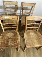 4 heavy wood chairs