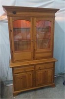 2 Piece Pine Wood Display Cabinet W