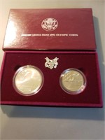 1992 US MInt 2 Coin Olympic Set in Case